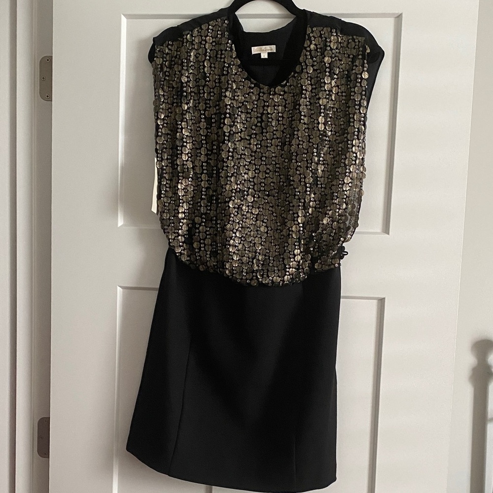 Shoshanna Black and Gold Dress